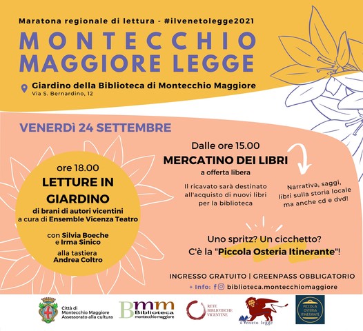 Montecchio Maggiore legge: mercatino del libro e letture in giardino